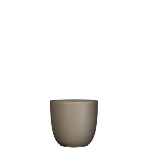 Tusca pot rond taupe mat - h13xd13,5cm
