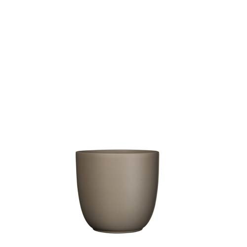 Tusca pot rond taupe mat - h14xd14,5cm