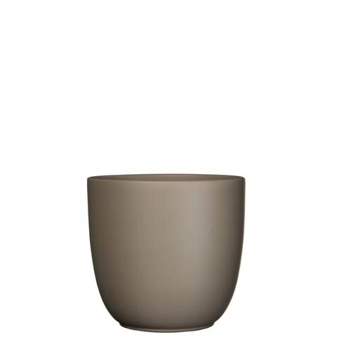Tusca pot rond taupe mat - h20xd22,5cm