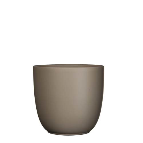 Tusca pot rond taupe mat - h23xd25cm