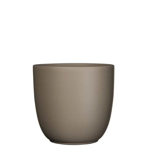 Tusca pot rond taupe mat - h25xd28cm