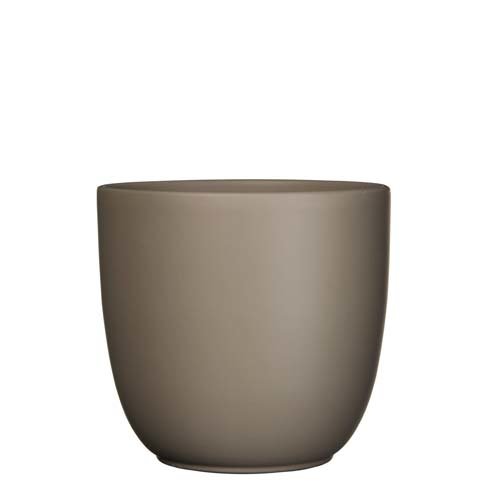 Tusca pot rond taupe mat - h28,5xd31cm