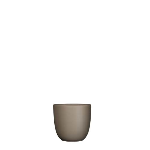 Tusca pot rond taupe mat - h9xd10cm