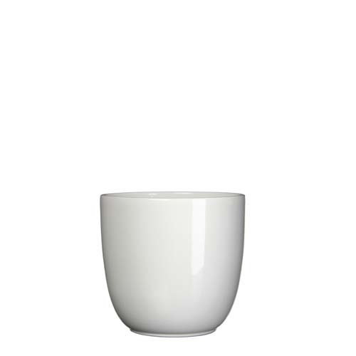 Tusca pot rond wit - h14xd14,5cm