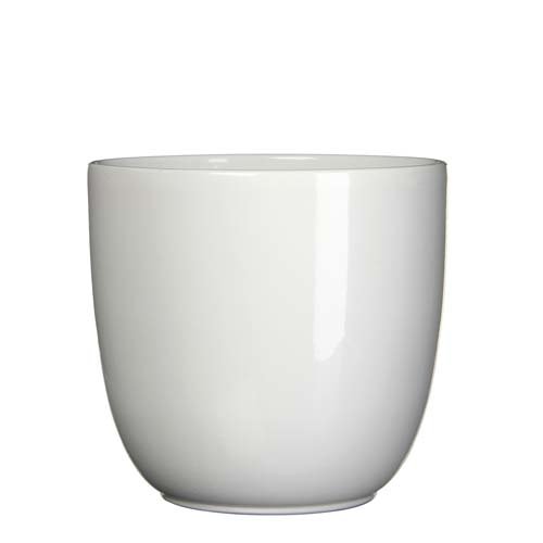 Tusca pot rond wit - h25xd28cm