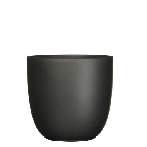 Tusca pot rond zwart mat - h28,5xd31cm