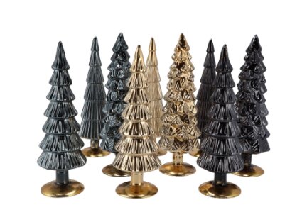 Twinkle Black Glass Tree Metallic Ass 9 x 30 cm