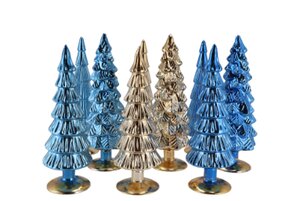 Twinkle Blue Glass Tree Metallic Ass 9 x 25 cm