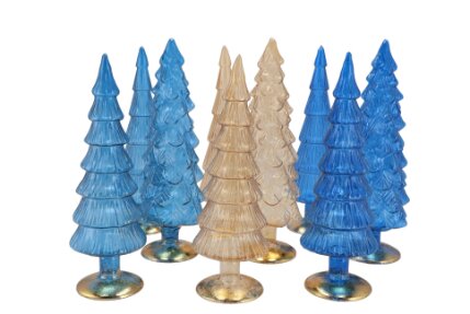 Twinkle Blue Glass Tree Metallic Ass 9 x 30 cm