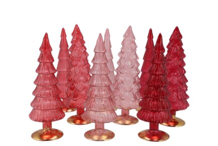 Twinkle Red Glass Tree Ass 9 x 25 cm