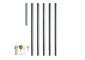 Paal zwart - H 600 cm