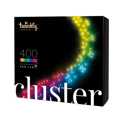 Twinkly cluster 400L RGB - 6m - 2,5m lead zwart/groen - afbeelding 1