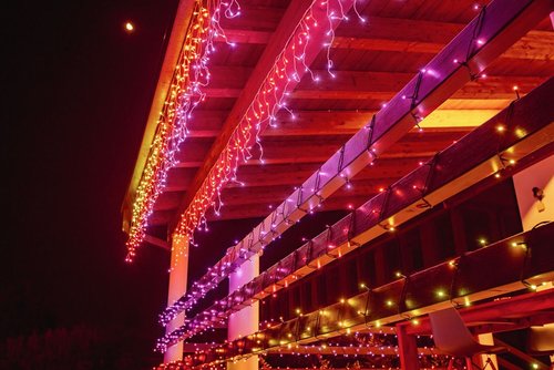 Twinkly icicle 190L RGB - 5mx0,6m- 5,5m lead transparant - afbeelding 3