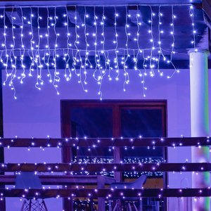 Twinkly icicle 190L RGB/warm white - 5mx0,6m- 5,5m lead trans - afbeelding 3