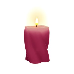 Twist LEDkaars wax fuchsia - Ø7,5xH10cm