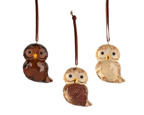 Uil kunststof - L5,5xH6,5cm Bruin - 3 Varianten
