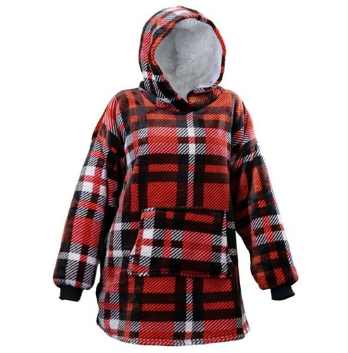 Unique Living oversized hoodie - Rood geruit