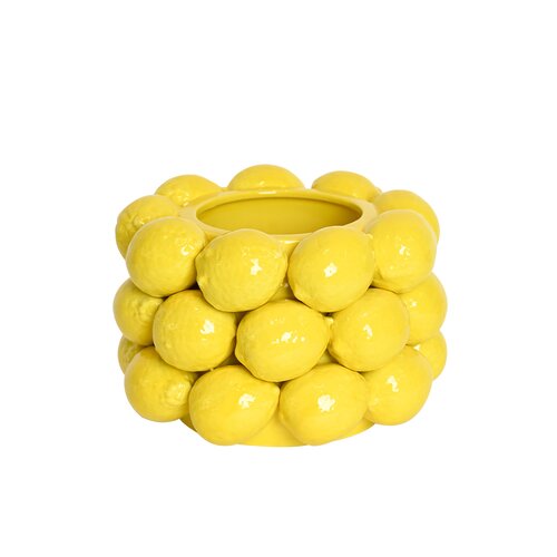 Vaas citroenen geel - H 14 cm