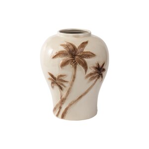 Vaas D 27 x H 31 cm Palmbomen Beige/Bruin