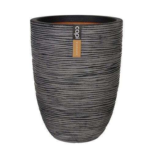 Vaas elegant laag Rib NL 34x46 antraciet