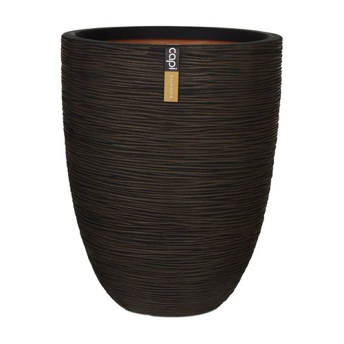 Vaas elegant laag Rib NL 46x58 donkerbruin