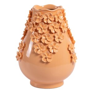 Vaas flowers D 23 x H 28 cm peach