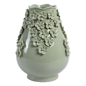 Vaas flowers D 23 x H 28 cm sage green