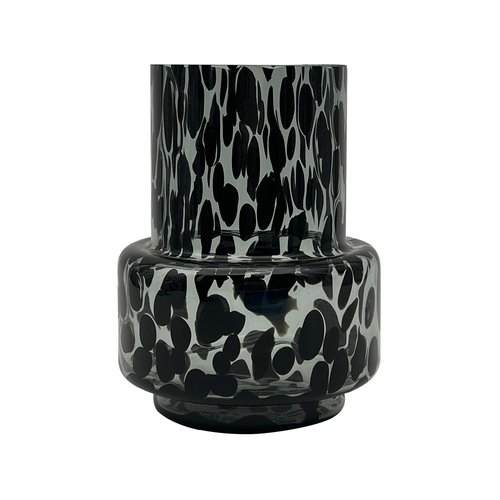 Vaas Glas Black Cheetah - Ø 12 x H 16 cm