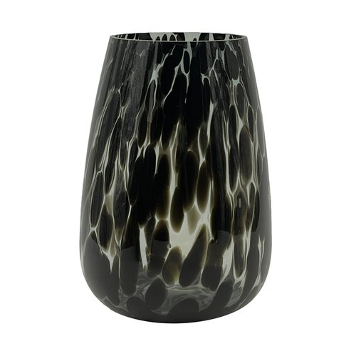 Vaas Glas Black Cheetah - Ø 14 x H 21,5 cm