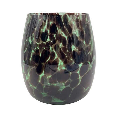 Vaas Glas Green Leopard - Ø 15 x H 16,5 cm