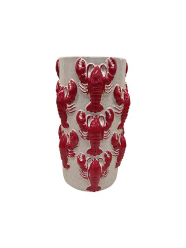 Vaas Kreeft - D14 x H25cm Rood/Wit