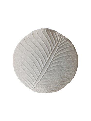 Vaas leaves rond L 41 x B 14 x H 41 cm large light stone