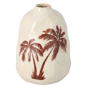 Vaas met palboom print - D 19 x H 22 cm - afbeelding 2