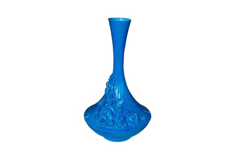 Vaas metaal D 26,5 x H 47 cm blue