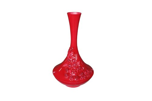 Vaas metaal D 26,5 x H 47 cm red