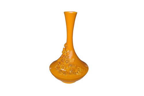 Vaas metaal D 26,5 x H 47 cm yellow