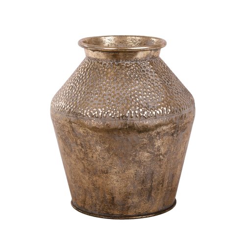 Vaas Metaal White Gold - H 35 x D 30 cm - afbeelding 1