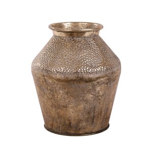 Vaas Metaal White Gold - H 35 x D 30 cm - afbeelding 1