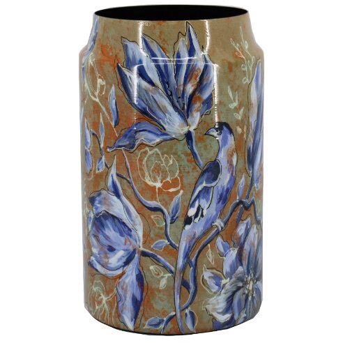 Vaas Pombia Jet Home met bloemen - D 18 x H 30 cm
