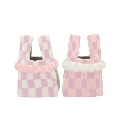 Vaas tasje Yfke paars/roze - H 19 cm