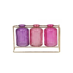 Vaasjes Karakum Pretty Pink Rack Gold 22x8x12cm - afbeelding 1