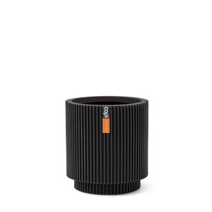 Vase cylinder Groove 15x17 black