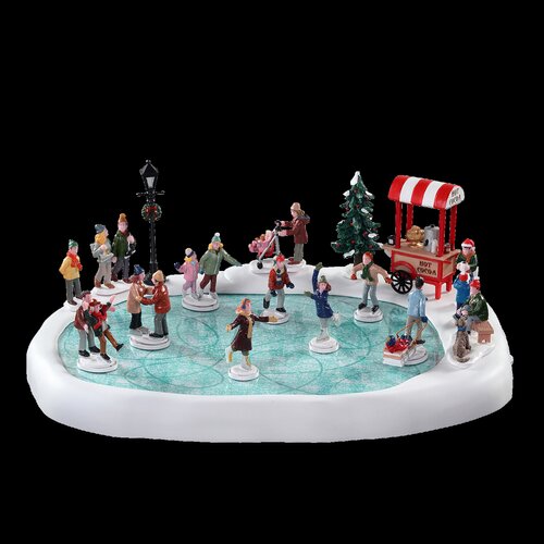 VILLAGE SKATING POND WITH SOUND, INCL. ADAPTOR 74254, 550 mA (WHITE)