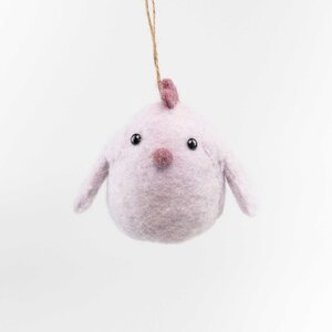 Vilten hanger kip H 10 cm lila