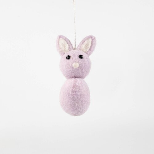 Vilten hanger konijn H 12 cm lila