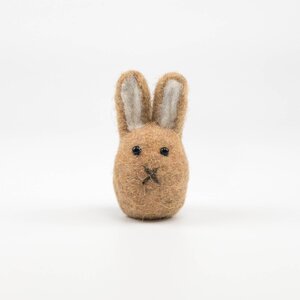Vilten konijn staand D 4 x H 8,5 cm bruin