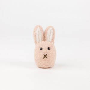 Vilten konijn staand D 4 x H 8,5 cm roze