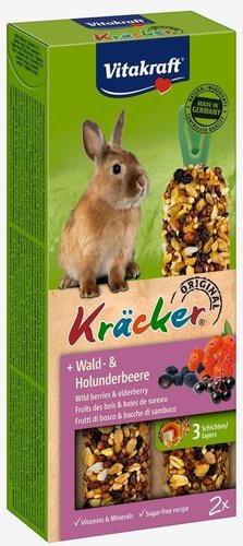 Vitakraft Dwergkonijnkracker bosbes/vlierbes 2in1