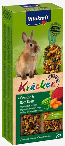 Vitakraft Dwergkonijnkracker groente/rode biet 2in1