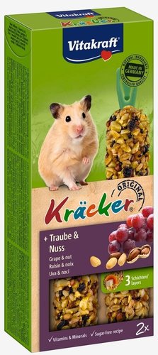 Vitakraft Hamsterkracker druif/noot 2in1